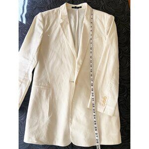 THEORY: Off white, tailored blazer, Size 6, 62% Linen